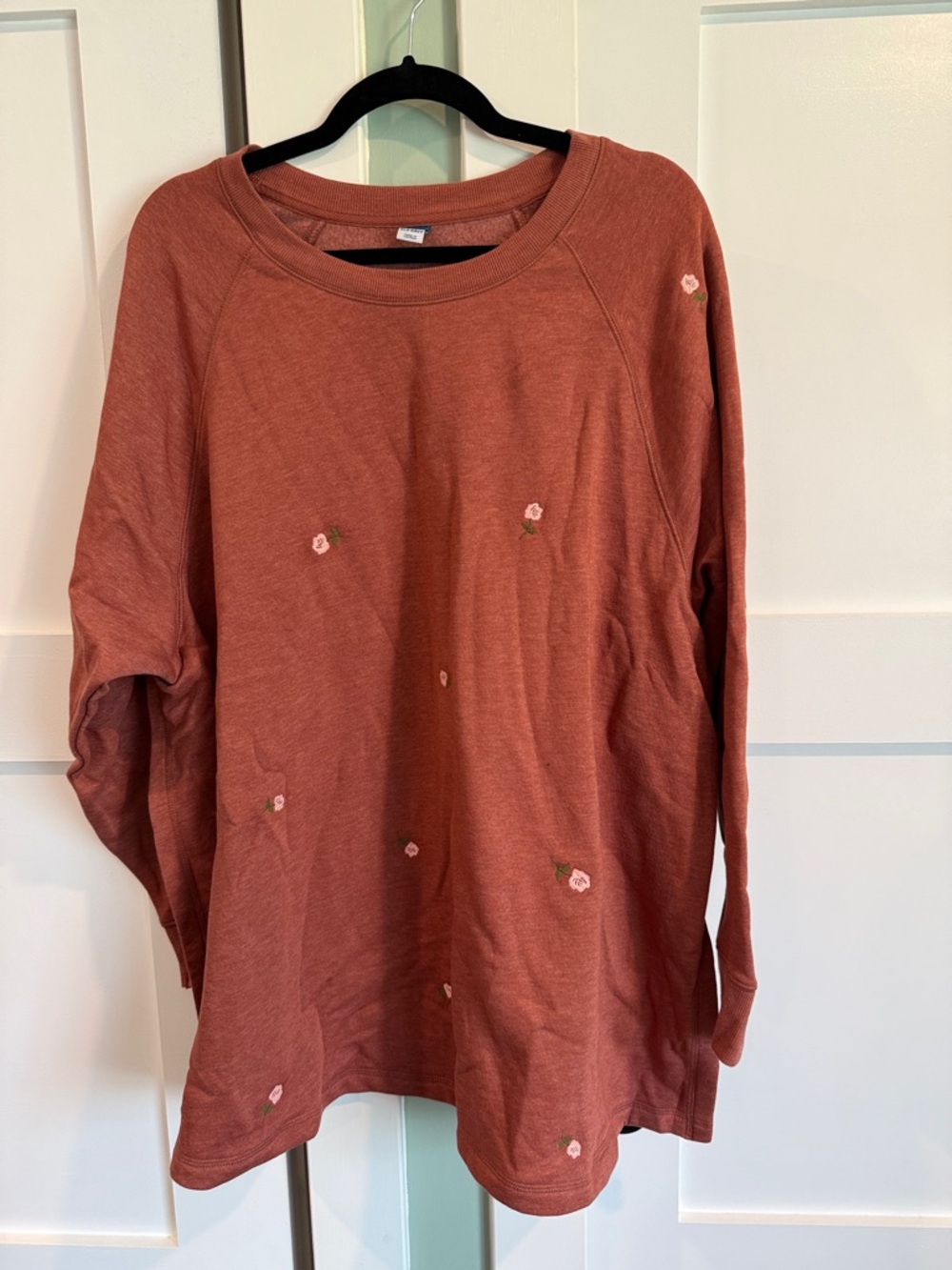 NWOT Old Navy Embroidered Maternity Crewneck Tunic in Rust